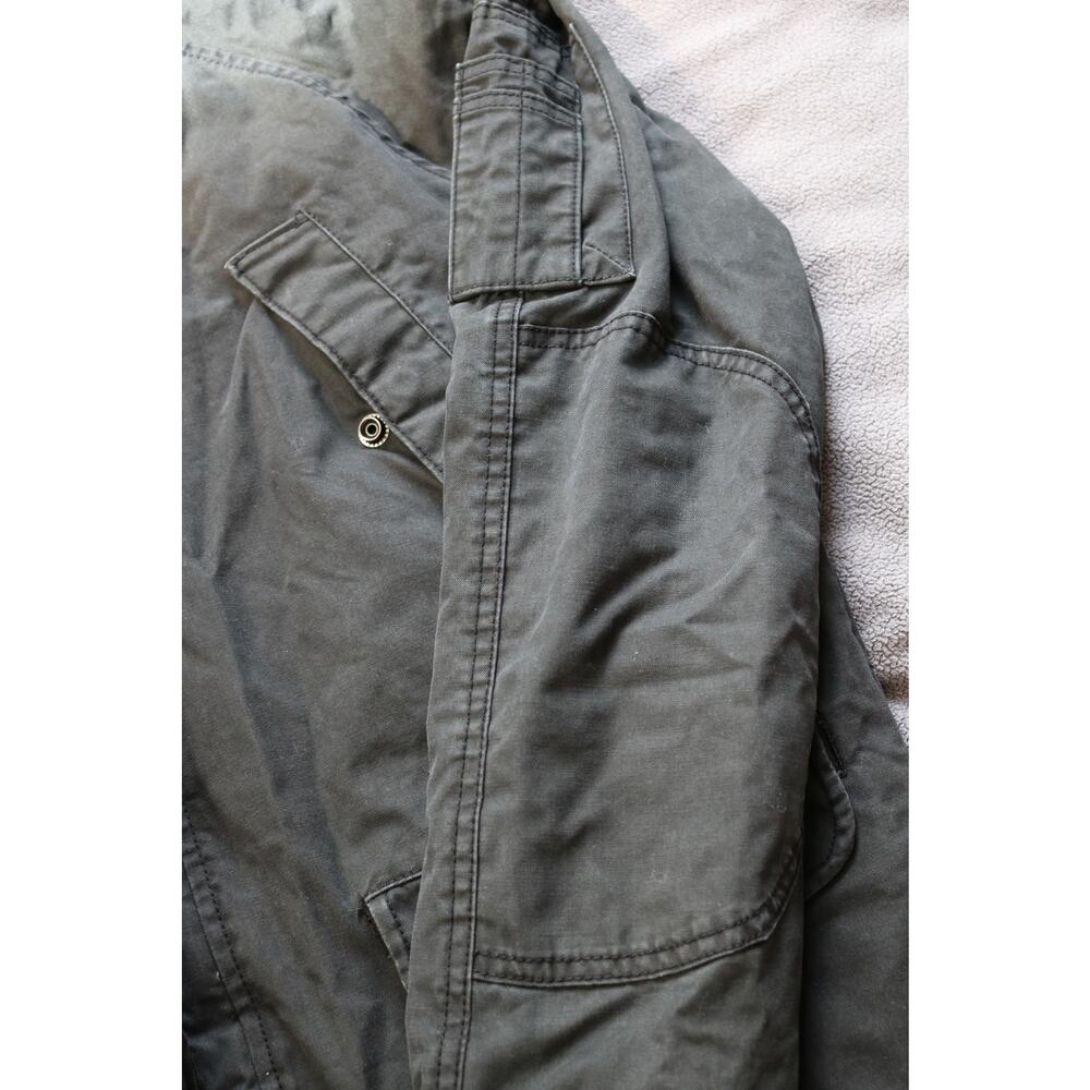 SUPERDRY INTERNATIONAL Mens Small Military Jacket Dark Gray Green Coat Gorpcore - Picture 15 of 16